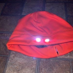 Orange beanie light up hat